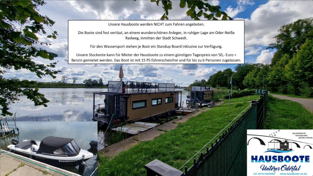 ホテル Hausboote Unteres Odertal Hausboot Kranich シュヴェット エクステリア 写真